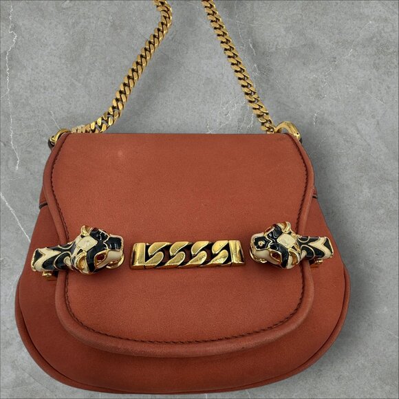Gucci Tigrette Shoulder bag in Rust Suede with gold chain - Picture 3 of 8
